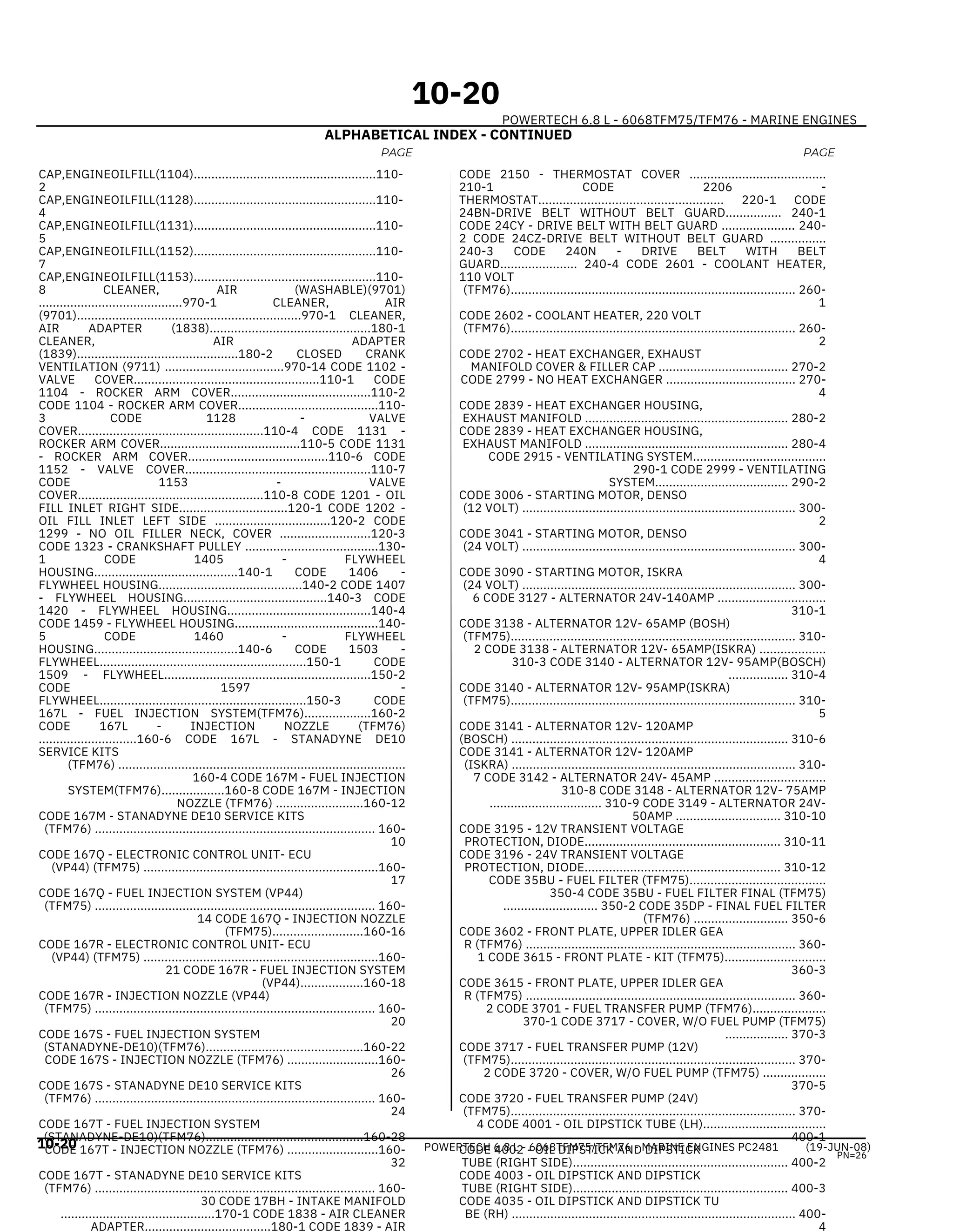 John Deere 6068TFM75 – 6068TFM76 Marine Engines Parts Catalog Manual | PDF
