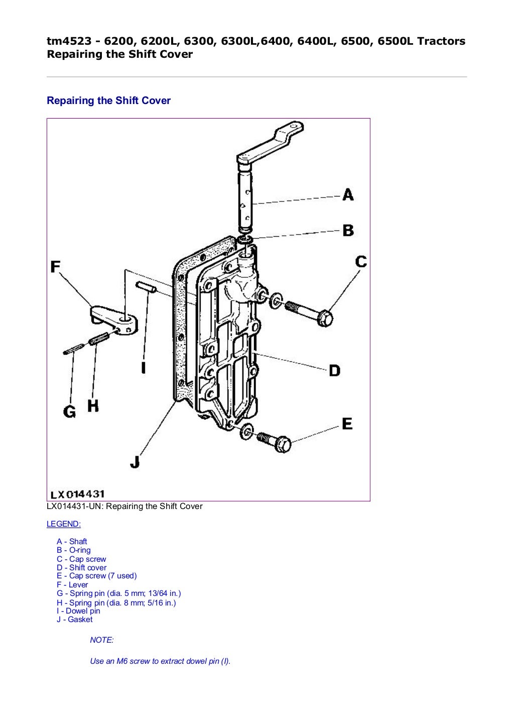 John deere 6500 tractors service repair technical manual (tm4523)