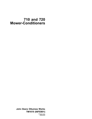 John Deere 720 Mower Conditioners Service Repair Manual (Tm1619) | PDF