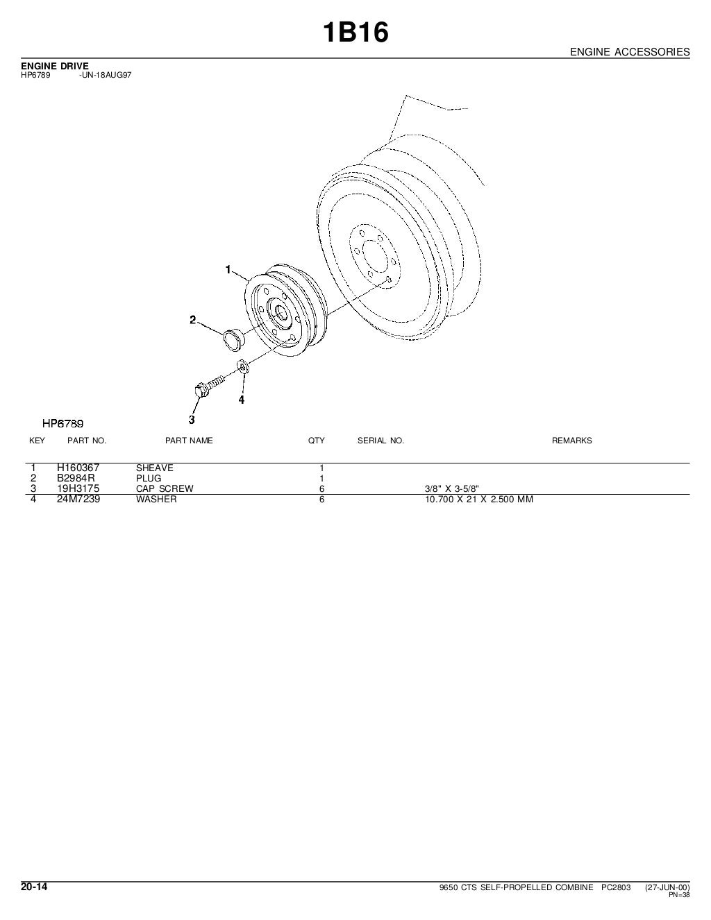 John deere 9650 cts selfpropelled combine parts catalog