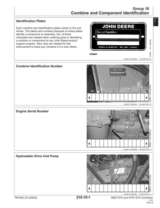 John Deere 9650 STS and 9750 STS Combines Diagnosis and Tests Manual ...