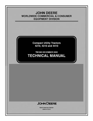 JOHN DEERE
WORLDWIDE COMMERCIAL & CONSUMER
EQUIPMENT DIVISION
JOHN DEERE
North American Version
Lltho In U.S.A.
 