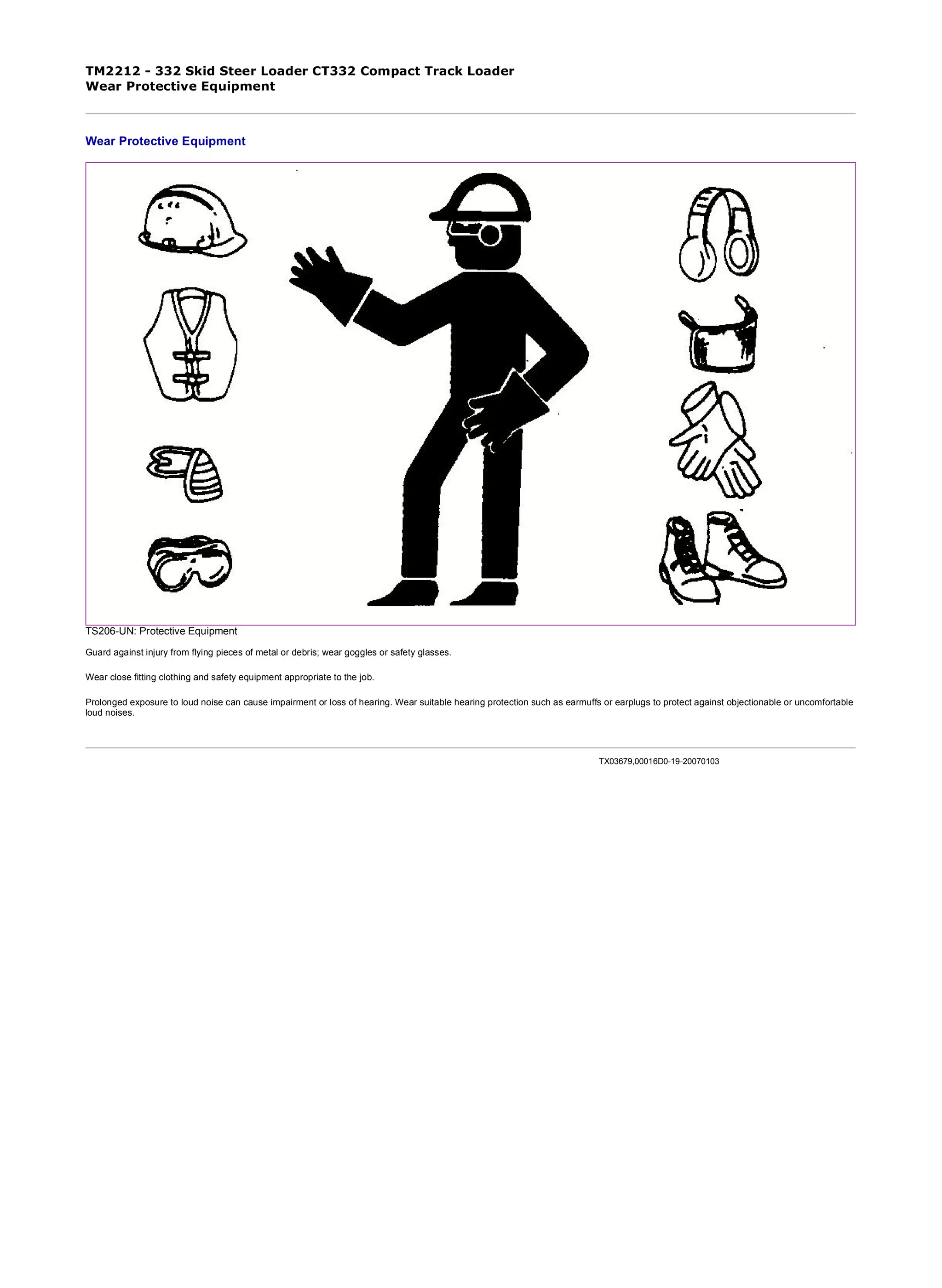 John Deere 332 Skid Steer & CT332 Track Loader Service Repair Manual TM2212 - 334 Pages