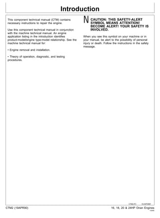 Onan 18 HP engines Technical Service Shop Overhaul Repair Manual Onan 18 HP engines Technical Service Shop Overhaul Repair Manual