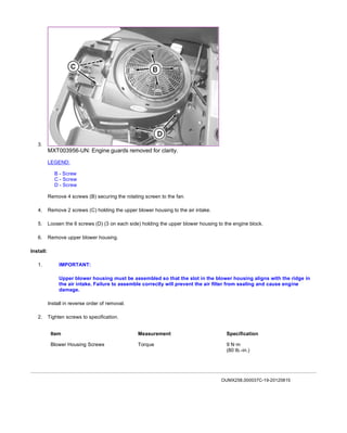 John deere z425 engine clearance