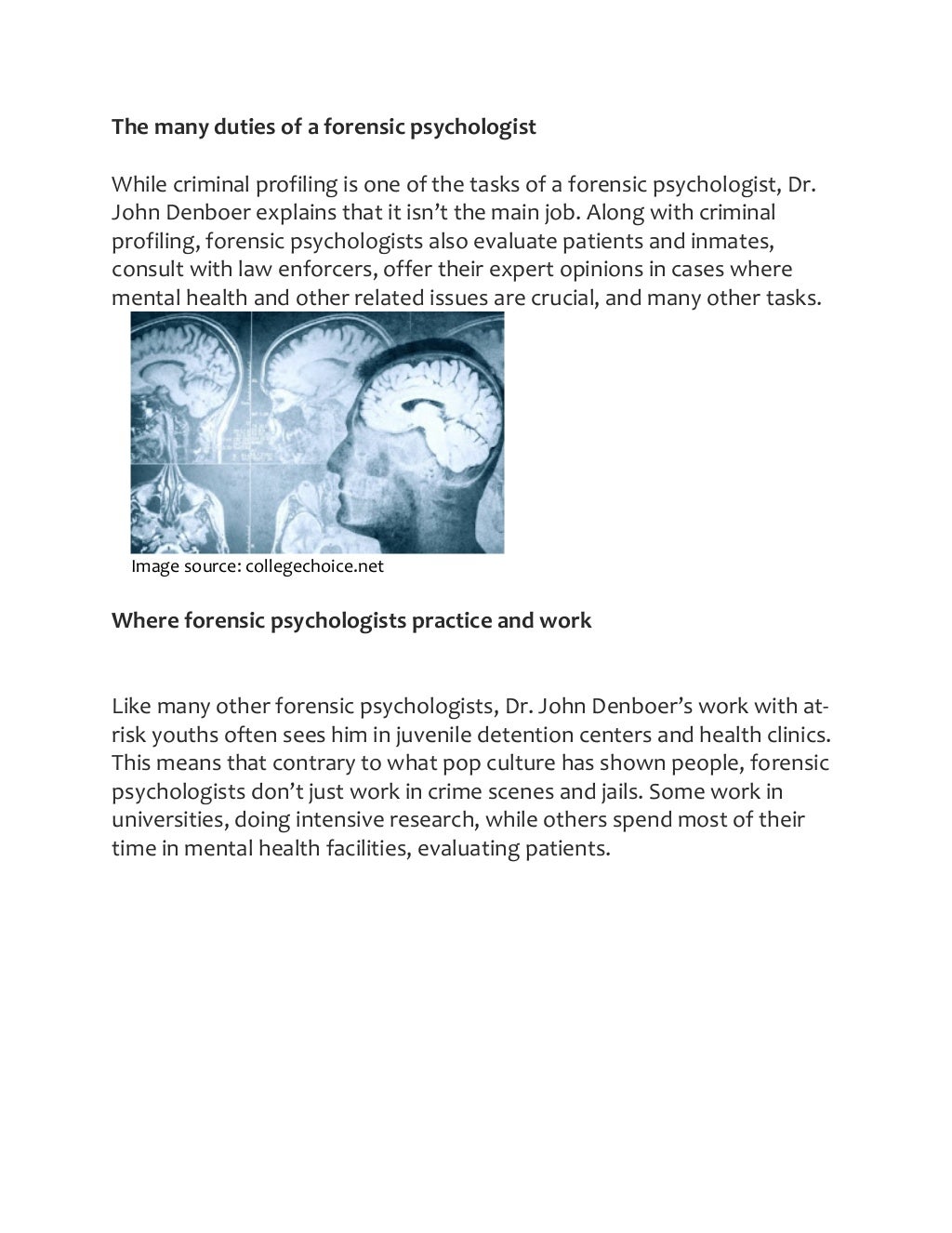 Interesting facts about forensic psychology