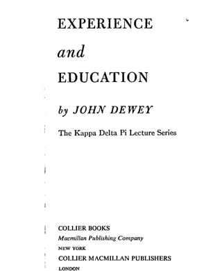 John dewey   experience and education - chapter 2