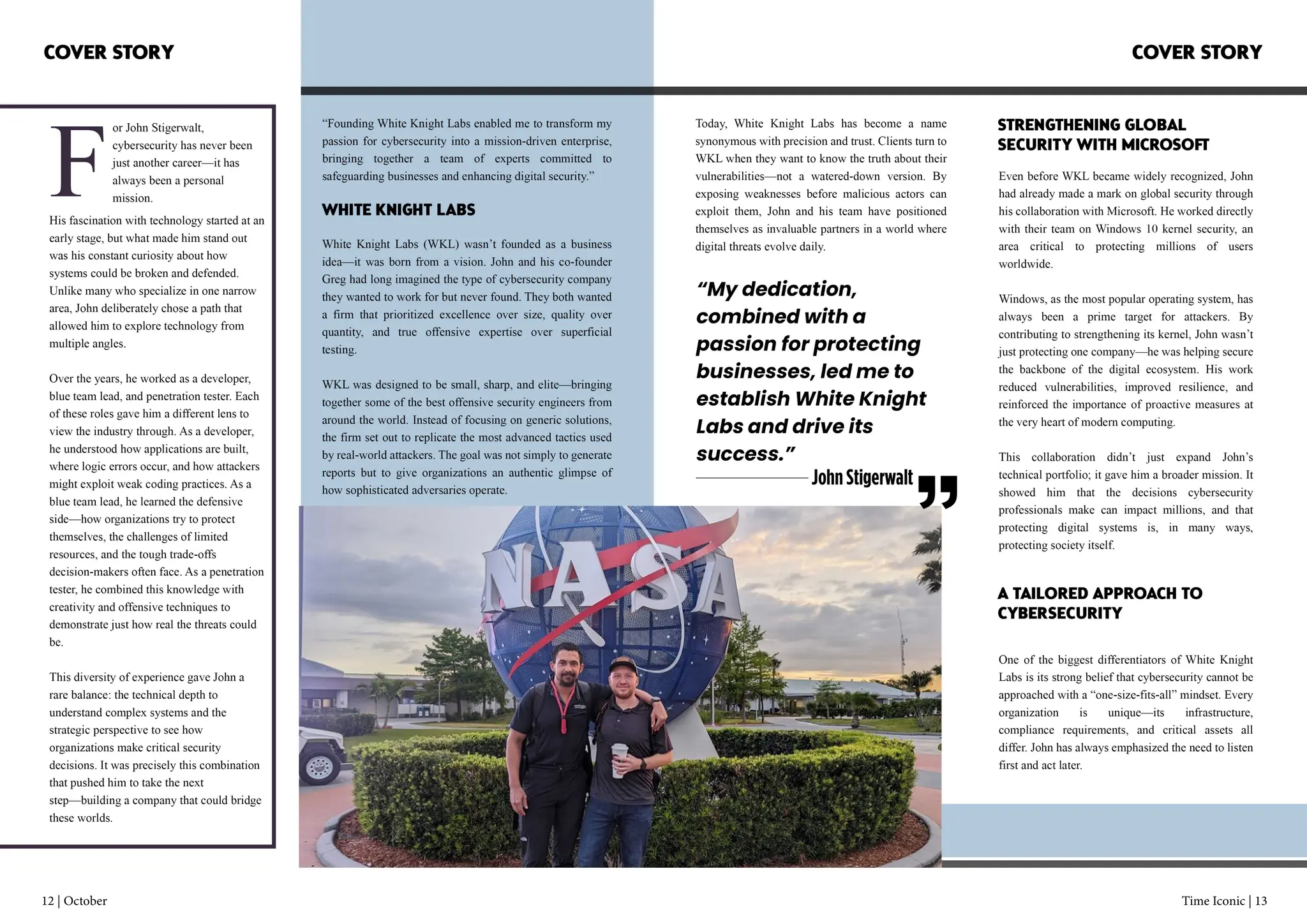 Cover Story Cover Story
12 | October Time Iconic | 13