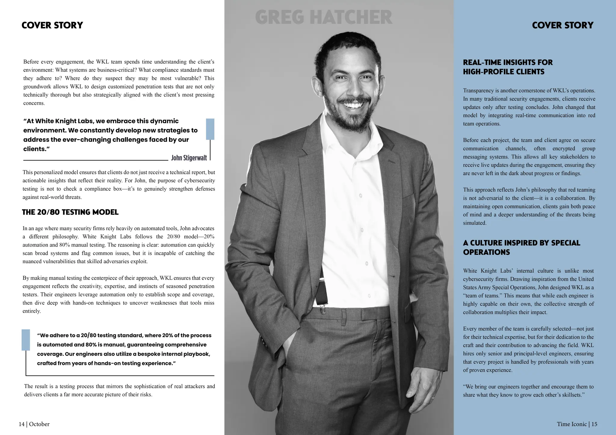 Cover Story
14 | October Time Iconic | 15