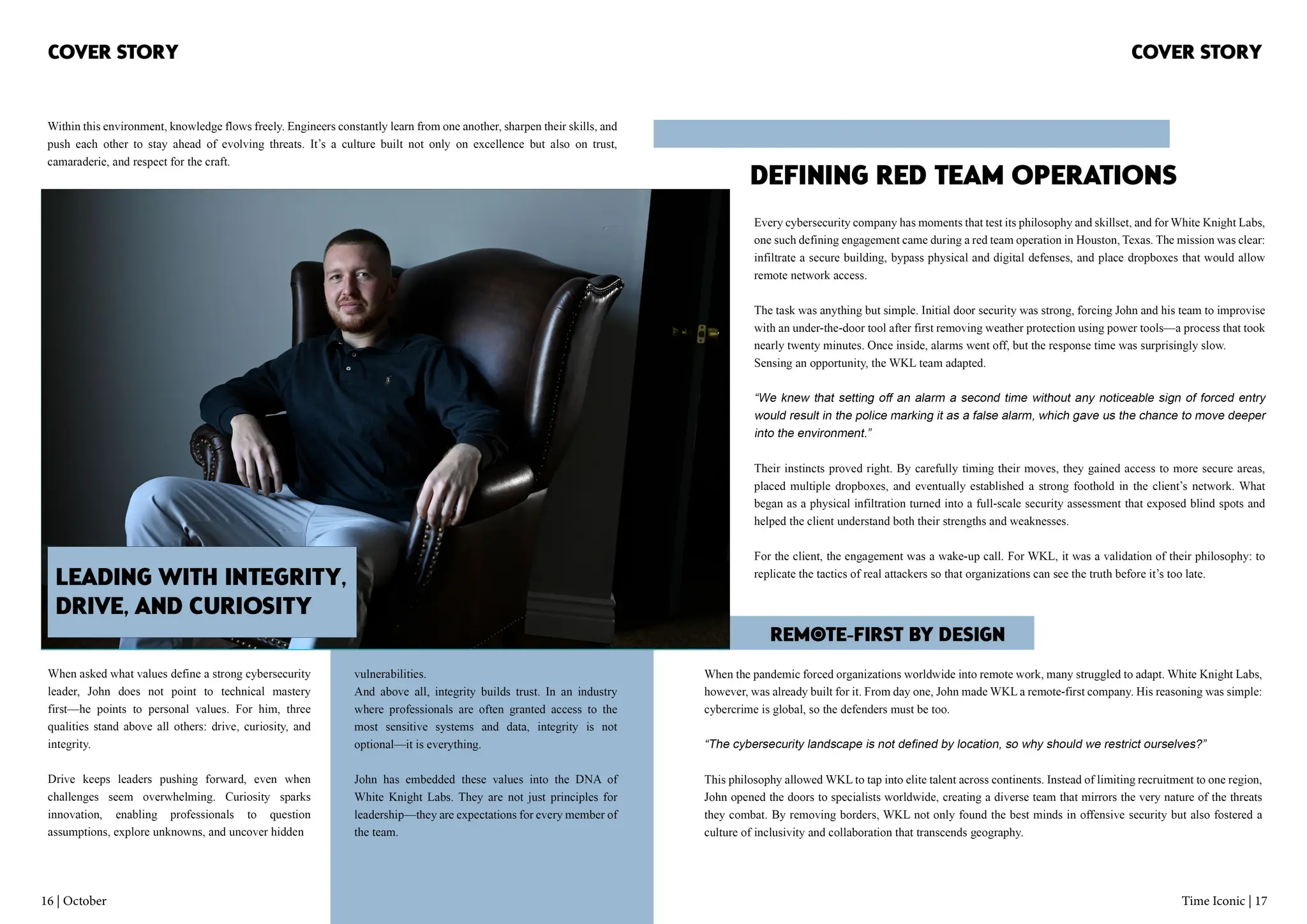 Cover Story
Cover Story
Time Iconic | 17
16 | October