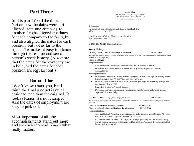 how to format a resume