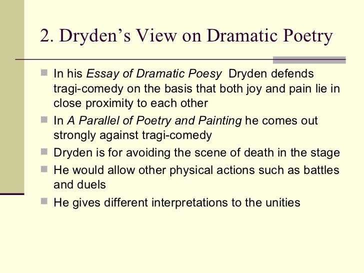 An essay of dramatic poetry john dryden