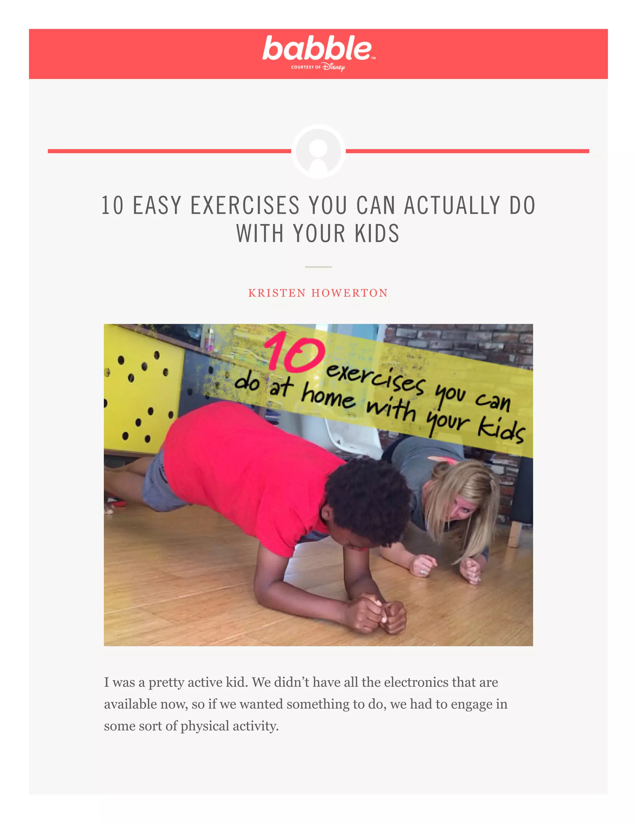10 EASY EXERCISES YOU CAN ACTUALLY DO WITH YOUR KIDS | PDF