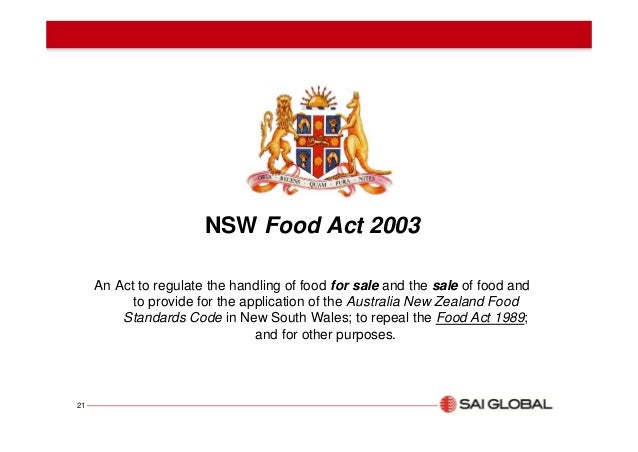 Food Standards Australia New Zealand Act Food Standards Australia New Zealand Act