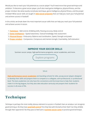 15 Key Soccer Skills – How to Achieve Success in Football | Ertheo | PDF