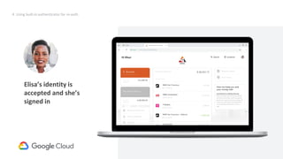 53
Request
credentialId
(internal)
Request (Alternative)
{empty credentialId}
Will result in prompt to insert removable SK
4. Using built-in authenticator for re-auth
Elisa’s identity is
accepted and she’s
signed in
 