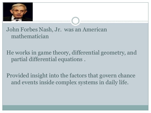 john forbes nash john nash works