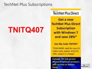 TechNet Plus SubscriptionsTNITQ407