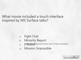 When was Bing, Microsoft’s Decision Engine, first unveiled?May 15, 2009May 28, 2009June 3, 2009June 28, 2009Steve Ballmer unveiled Bing on May 28, 2009 at the All Things Digital Conference. Bing went live on June 3, 2009 