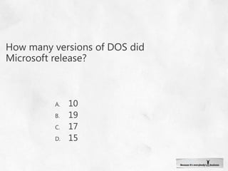 Sometimes heralded by Don Box as the first component technology, what does “TSR” stand for? Tactical Studies RuleTechnology Software RestrictedTerminate and Stay Resident Total Shareholder Return