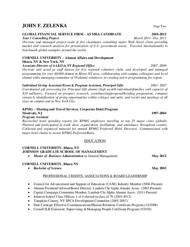 cornell university career services resume cornell sample resumes