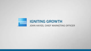 JOHN HAYES, CHIEF MARKETING OFFICER
IGNITING GROWTH
 