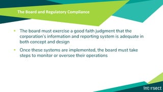 Reporting to the Board on Corporate Compliance
