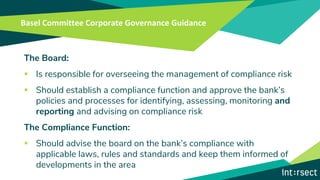 Reporting to the Board on Corporate Compliance