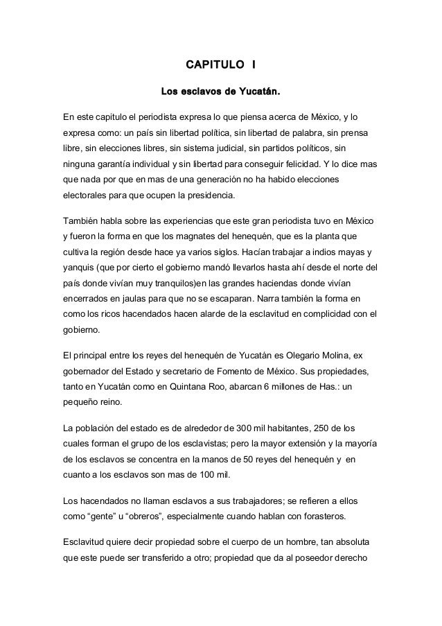 México Bárbaro de John kenneth Turner (Resumen por capitulos)