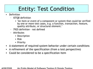 Testing Entity John Kent - An Entity Model for Software Testing | PPT