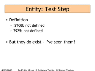 Testing Entity John Kent - An Entity Model for Software Testing | PPT