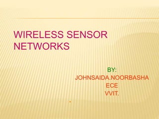 Wireless Sensor Networks | PPT