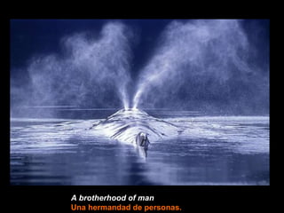 A brotherhood of man   Una hermandad de personas. 