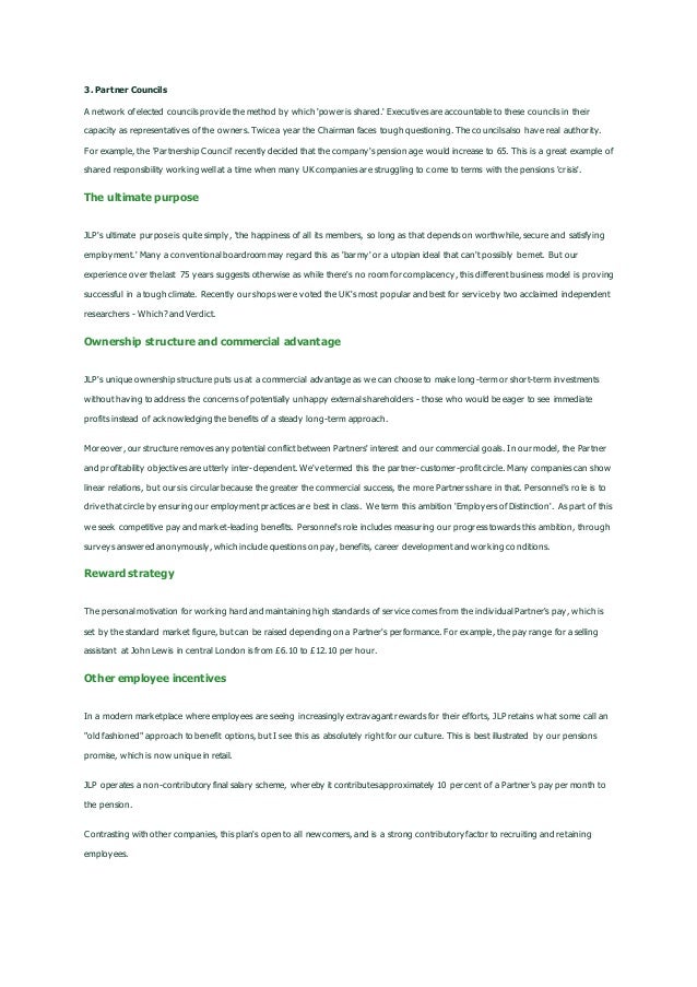 Organisational structure of john lewis essay image