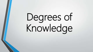Degrees of
Knowledge
 