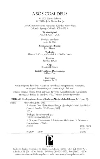 John mac arthur jr.   a sós com deus