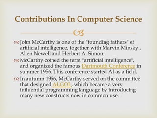 John mcCarthy | PPTX
