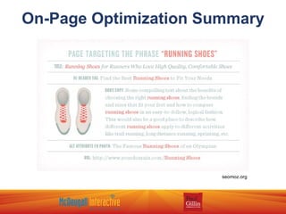 On-Page Optimization Summary seomoz.org 