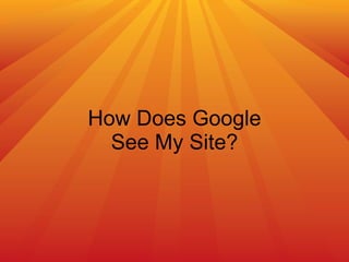 How Does Google See My Site? 