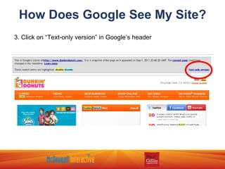 How Does Google See My Site? 3. Click on “Text-only version” in Google’s header 