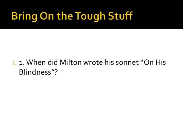 a prose analysis on john miltons sonnet xix a prose analysis on john miltons sonnet xix