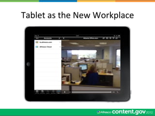 Tablet	
  as	
  the	
  New	
  Workplace	
  
 