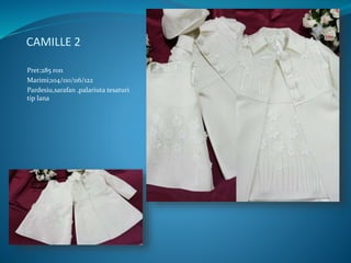CAMILLE 2
Pret:285 ron
Marimi;104/110/116/122
Pardesiu,sarafan ,palariuta tesaturi
tip lana
 
