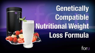 Genetically
       Compatible
Nutritional Weight
    Loss Formula
 