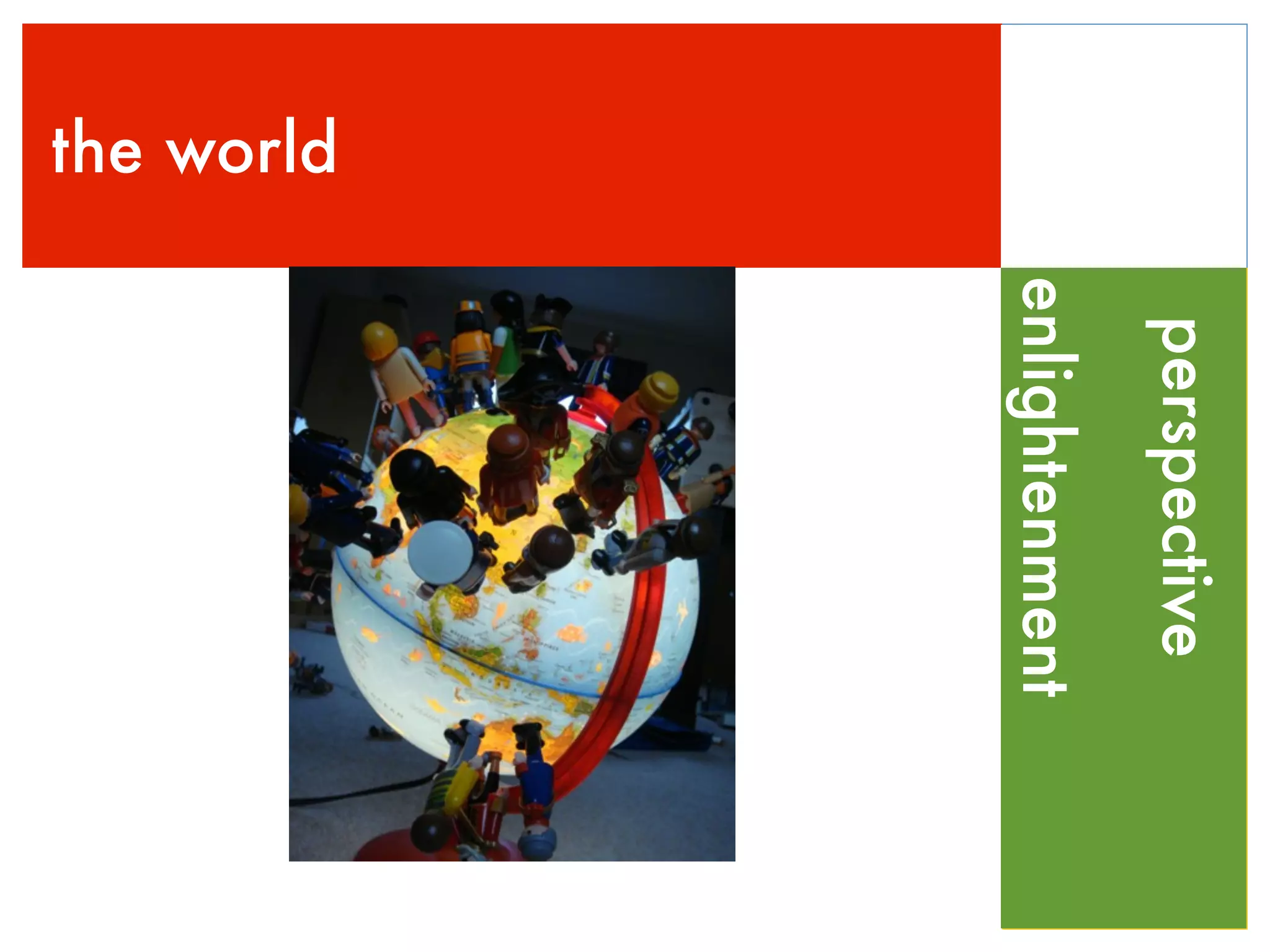 perspective
enlightenment
the world