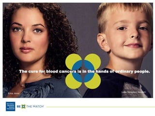 The cure for blood cancers is in the hands of ordinary people.
Erica, donor
Luke, transplant recipient
 