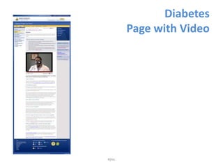 Diabetes Page with Video<br />#jhtc<br />