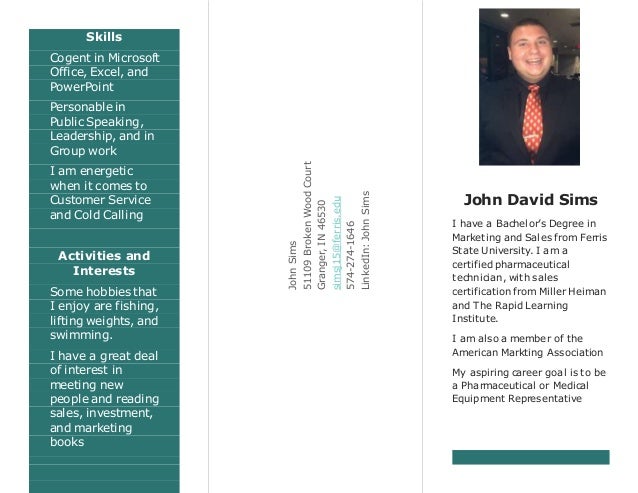 john sims resume brochure brochure resumes
