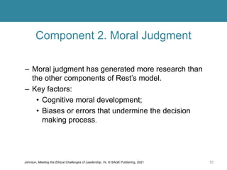 Moral Judgment (1 of 6)
• Harvard psychologist Lawrence Kohlberg argued that
individuals progress through a series of mora...