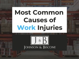 Most Common
Causes of
Work Injuries
 